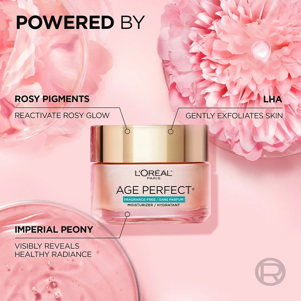 Age Perfect Rosy Tone Fragrance-Free Moisturizer, with LHA & Imperial Peony Extract