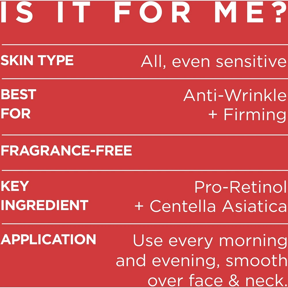 Fragrance-Free Cream, Pro-Retinol, Reduces wrinkles & Firms
