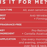 Fragrance-Free Cream, Pro-Retinol, Reduces wrinkles & Firms