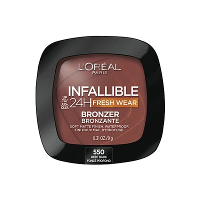 L'Oreal Paris Infallible Up to 24H Fresh Wear Soft Matte Longwear Bronzer. Waterproof, heatproof, transfer, humidity and sweatproof, Medium, 0.31 oz