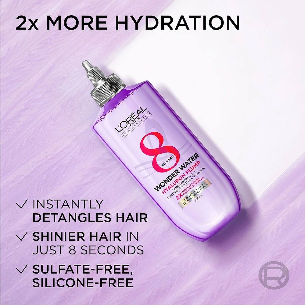 8-Second Wonder Water, Lamellar Water Rinse-Out with Hyaluronic Acid, Silicone Free
