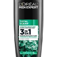 Men Expert Total Clean 3-in-1 Shampoo, 375ml