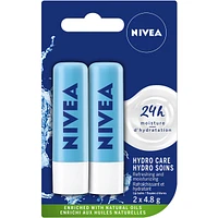 NIVEA Hydro Care Lip Balm (2x4.8g)
