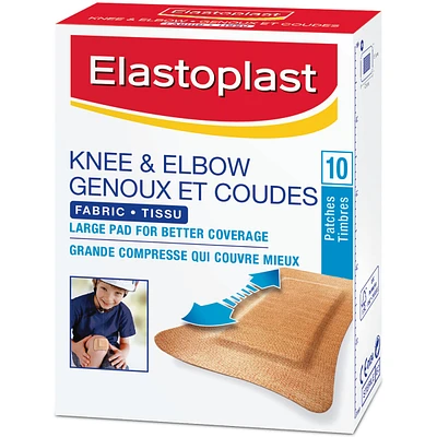 ELASTOPLAST Knee & Elbow Fabric Adhesive Bandages, 10 Strips