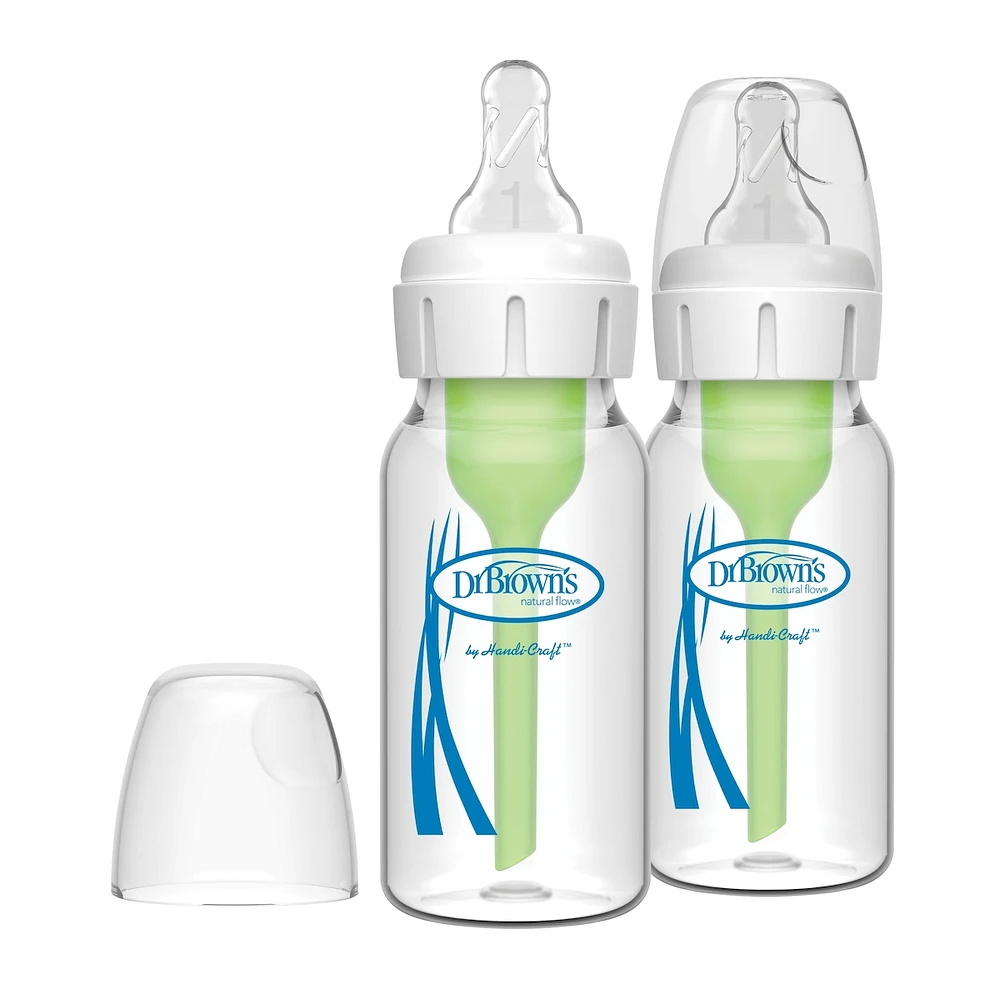 4oz/120ml Options+ GLASS Narrow Bottle 2pk