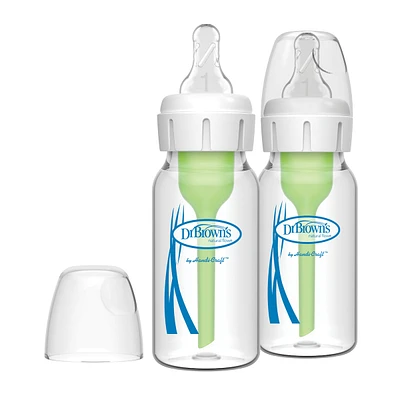 4oz/120ml Options+ GLASS Narrow Bottle 2pk