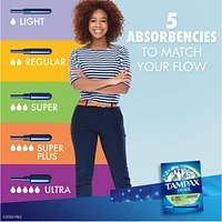 Tampax Pearl Tampons Super Absorbency with LeakGuard Braid, Unscented, 36 Count