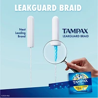 Tampax Pearl Tampons Regular Absorbency with LeakGuard Braid, Unscented, 36 Count