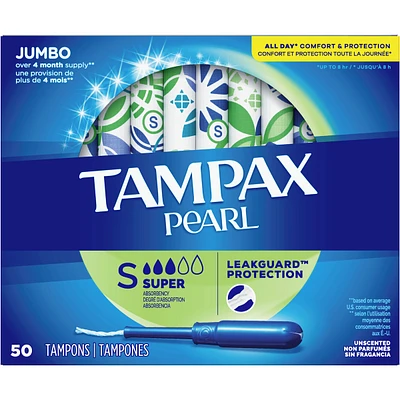 Pearl Tampons Super Absorbency