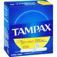 Tampax Cardboard Applicator Tampons Regular Absorbency, Unscented, 20 Count