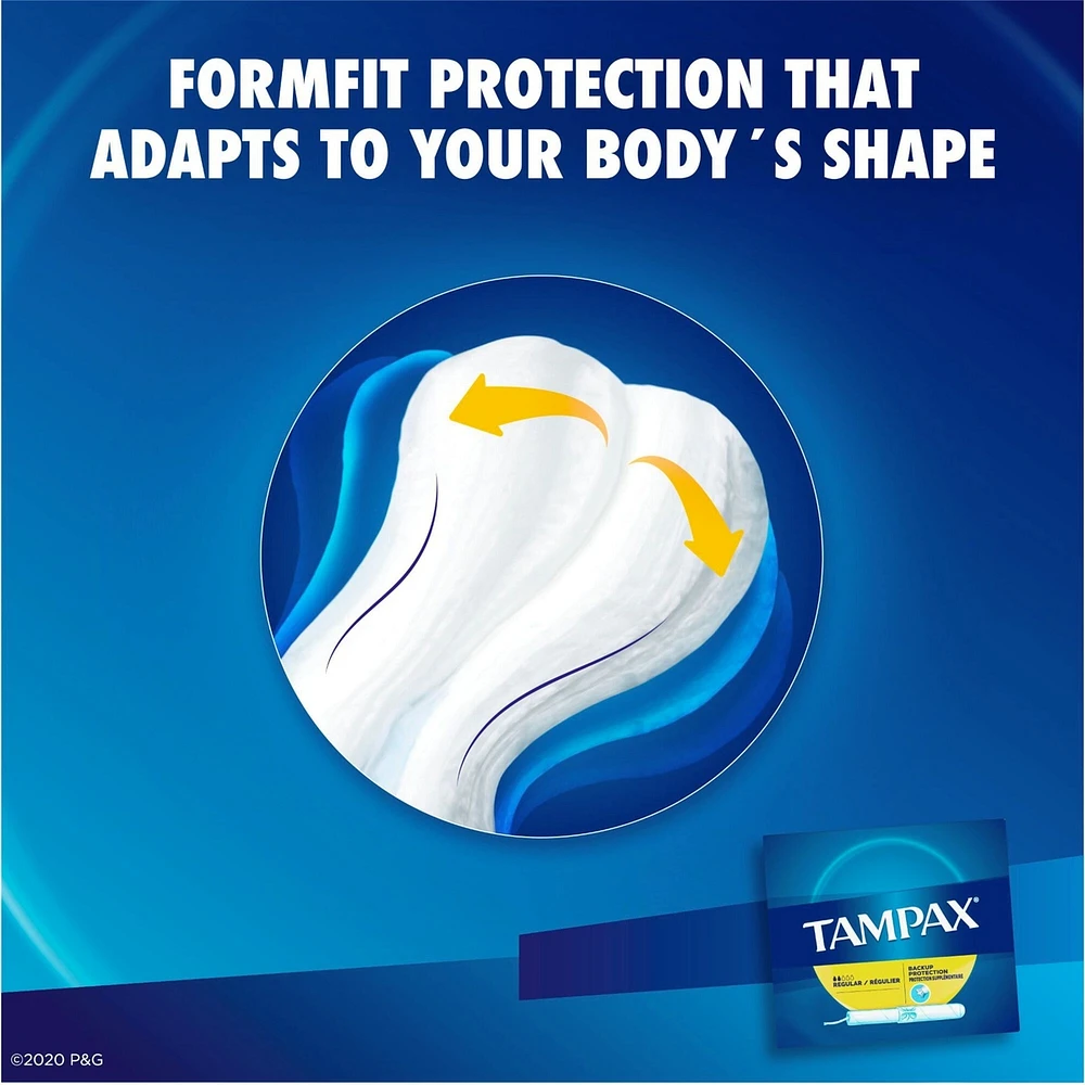 Tampax Cardboard Applicator Tampons Regular Absorbency, Unscented, 20 Count