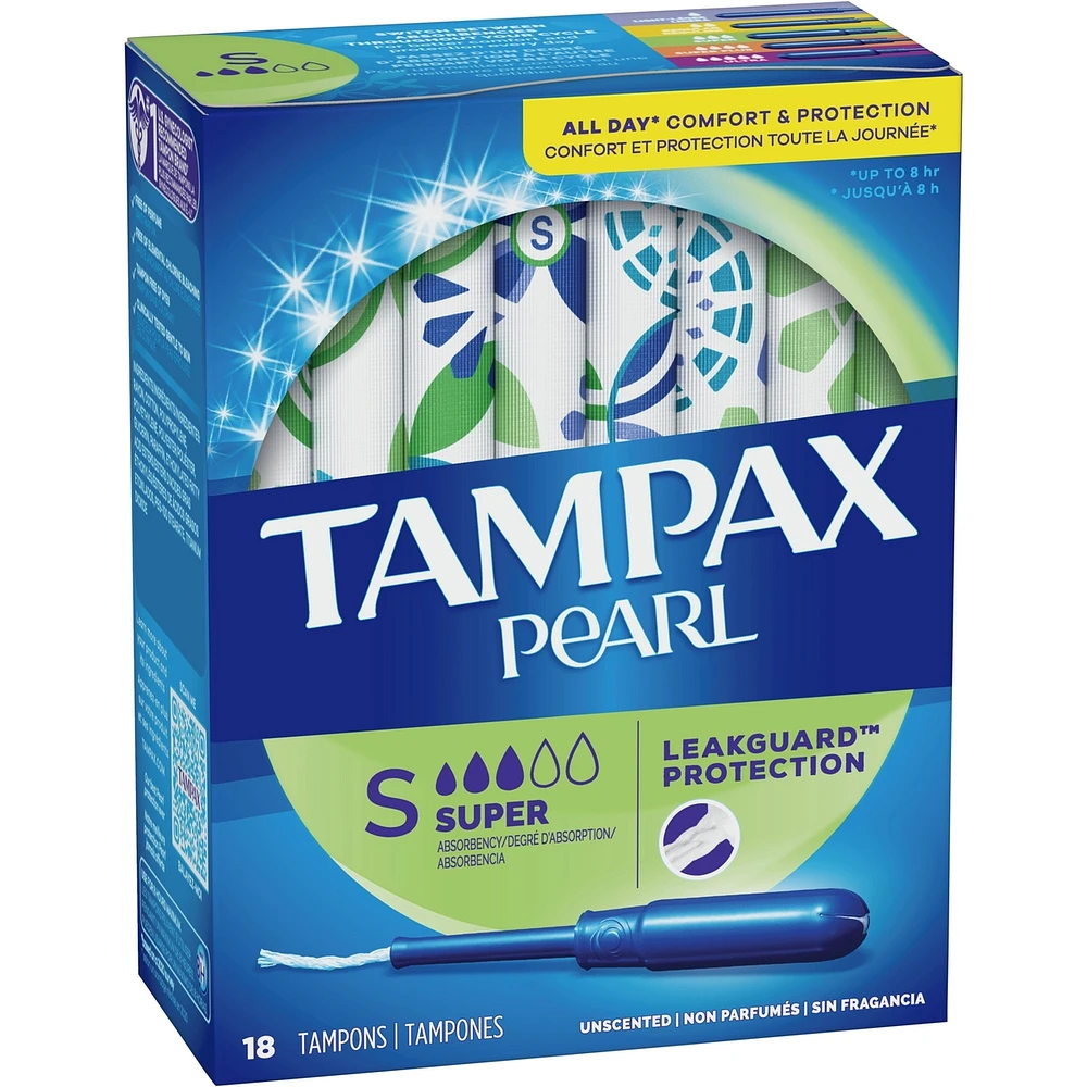 Pearl Tampons Super Absorbency, 18 Count