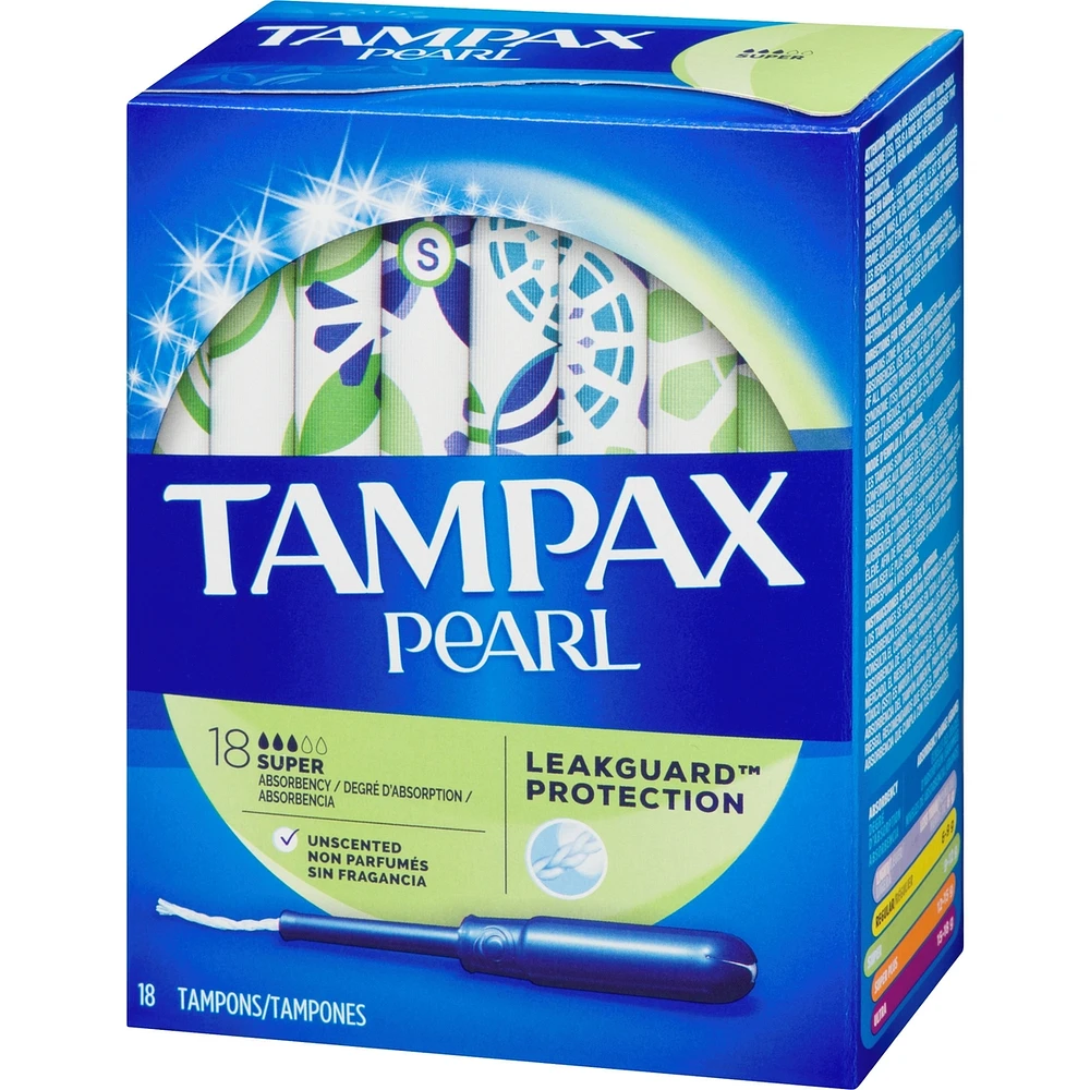 Pearl Tampons Super Absorbency, 18 Count