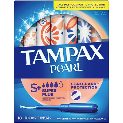 Pearl Tampons Super Plus Absorbency, 18 Count