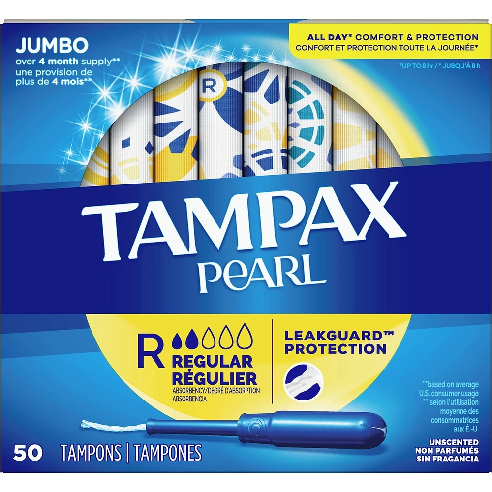 Tampons Pearl, degré d’absorption régulier, 50 tampons