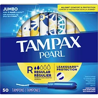 Tampons Pearl, degré d’absorption régulier, 50 tampons