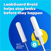 Pocket Pearl Tampons Super Absorbency with LeakGuard Braid, Unscented