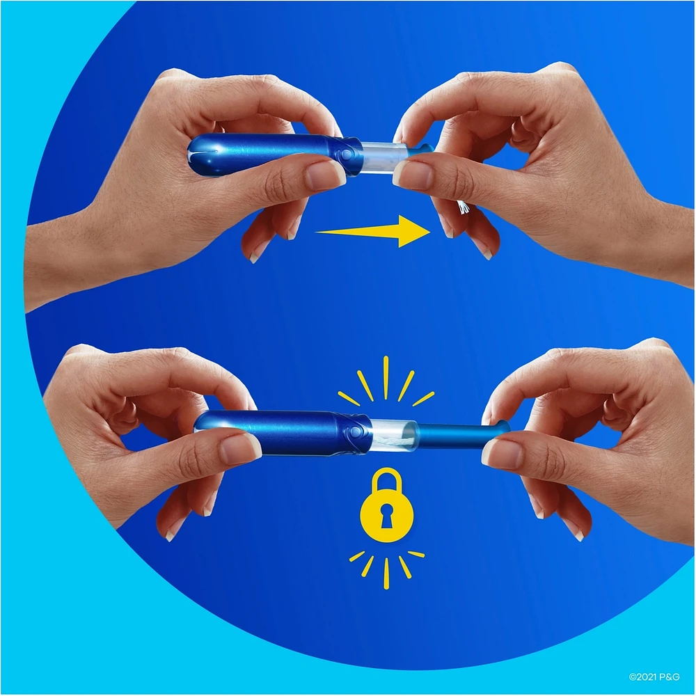 Pocket Pearl Compact Tampons Super Absorbency with BPA-Free Plastic Applicator and LeakGuard Braid, Unscented