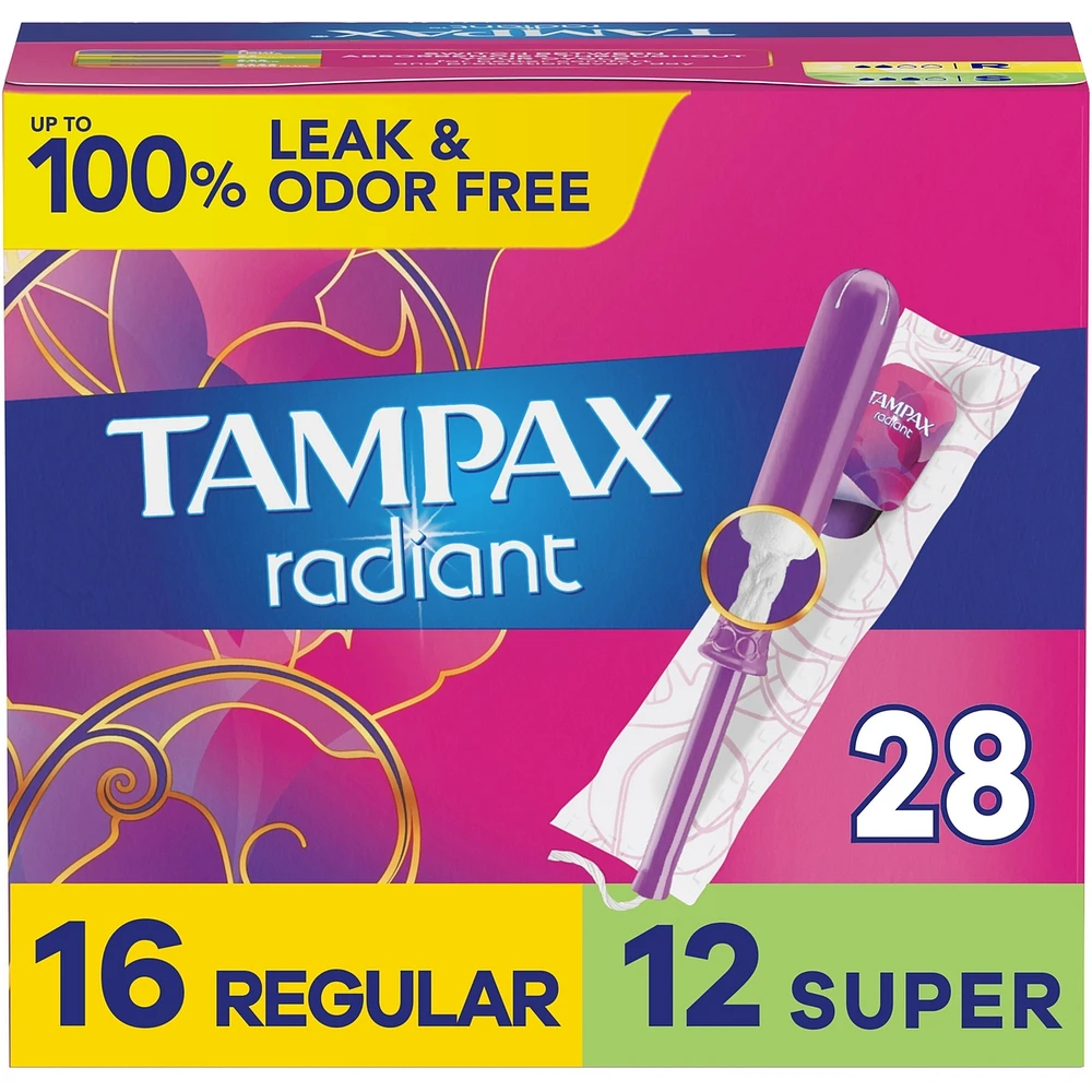 Radiant Lot de 28 tampons à absorption régulière/Super/Plus