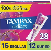 Radiant Lot de 28 tampons à absorption régulière/Super/Plus
