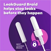 Radiant Tampons Duo Pack with LeakGuard Braid, Regular/Super Absorbency, Unscented