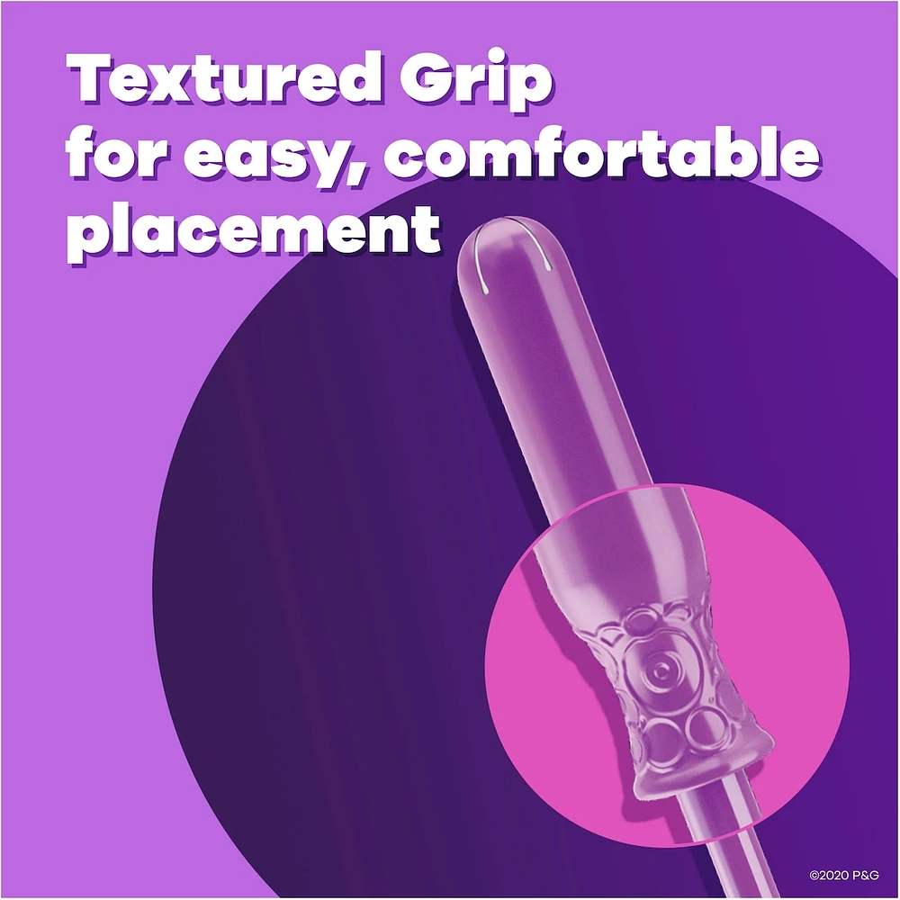 Radiant Tampons Regular Absorbency with BPA-Free Plastic Applicator and LeakGuard Braid, Unscented, 14 Count