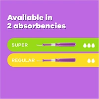 Tampax Pocket Radiant Compact Plastic Tampons, With LeakGuard Braid, Regular Absorbency, Unscented