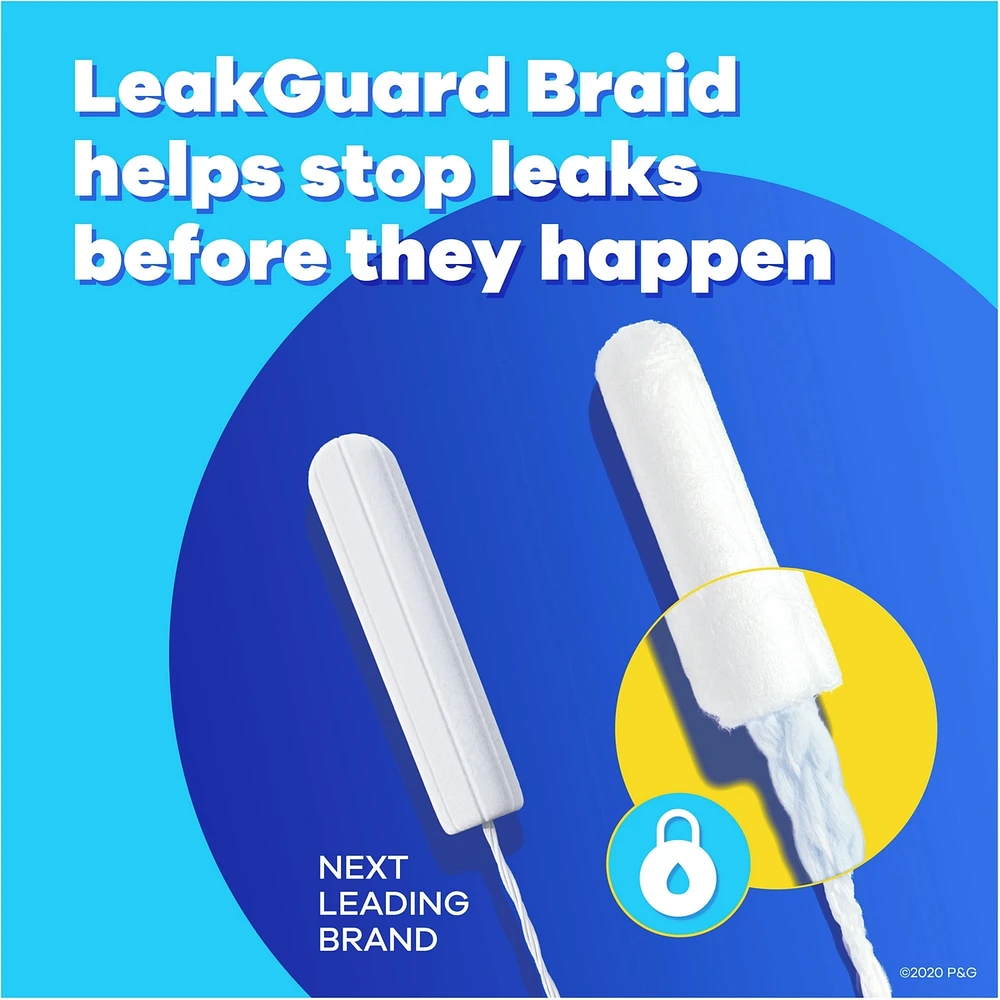 Pearl Tampons, with LeakGuard Braid, Ultra Absorbency, Unscented