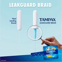Tampax Pearl Tampons, Light/Regular Absorbency with LeakGuard Braid, Duo Pack, Unscented, 34 Count