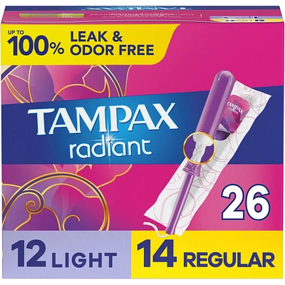 Radiant Tampons Trio Pack Regular/Super/Plus Absorbency, Unscented