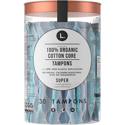 Organic Cotton Tampons - Super 30 Count