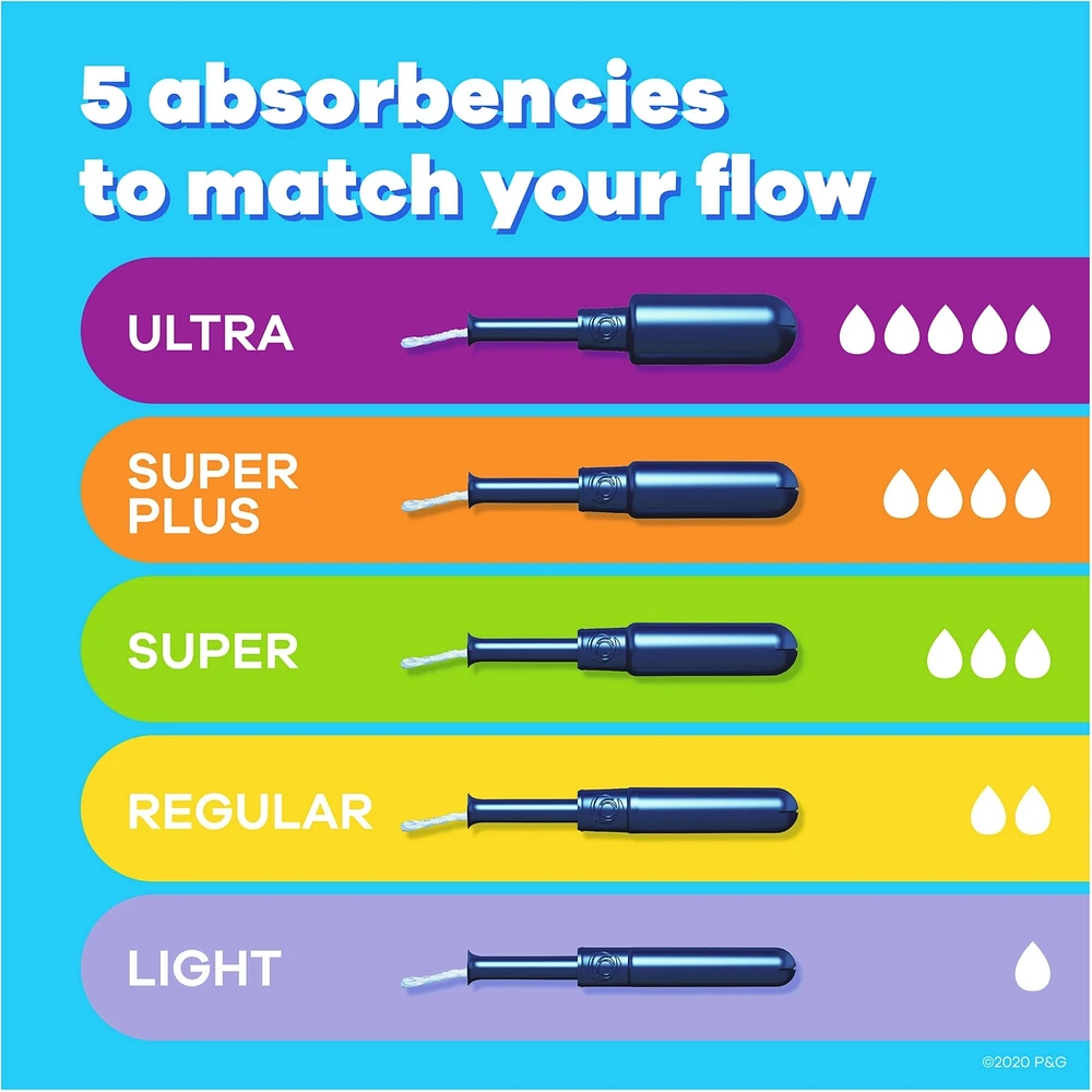 Pearl Tampons Trio Multipack, with LeakGuard Braid, Regular/Super/Super Plus Absorbency, Unscented