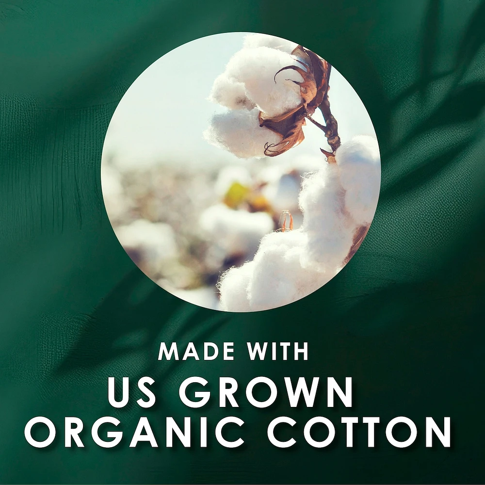 Ultra Thin Pads for Women, Super Absorbency, Organic Cotton Top Layer, Unscented Pads with Wings