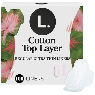Ultra Thin Liners for Women, Regular Coverage, Cotton Top Layer, Unscented Pantiliners