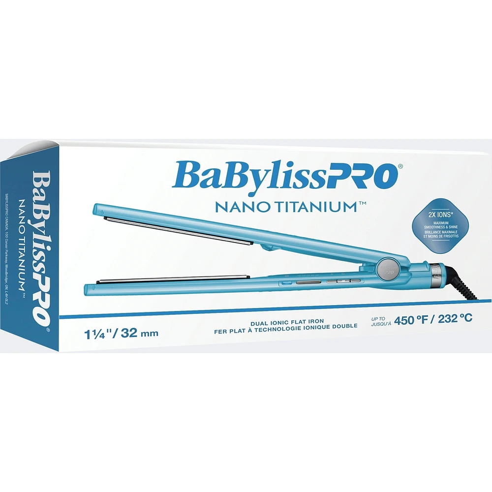 BaBylissPRO® Nano Titanium™ 1-1/4" Dual Ionic Flat Iron
