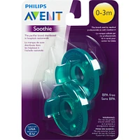 Avent Soothie Pacifier 0-3m, Green , 2 pack, SCF190/01