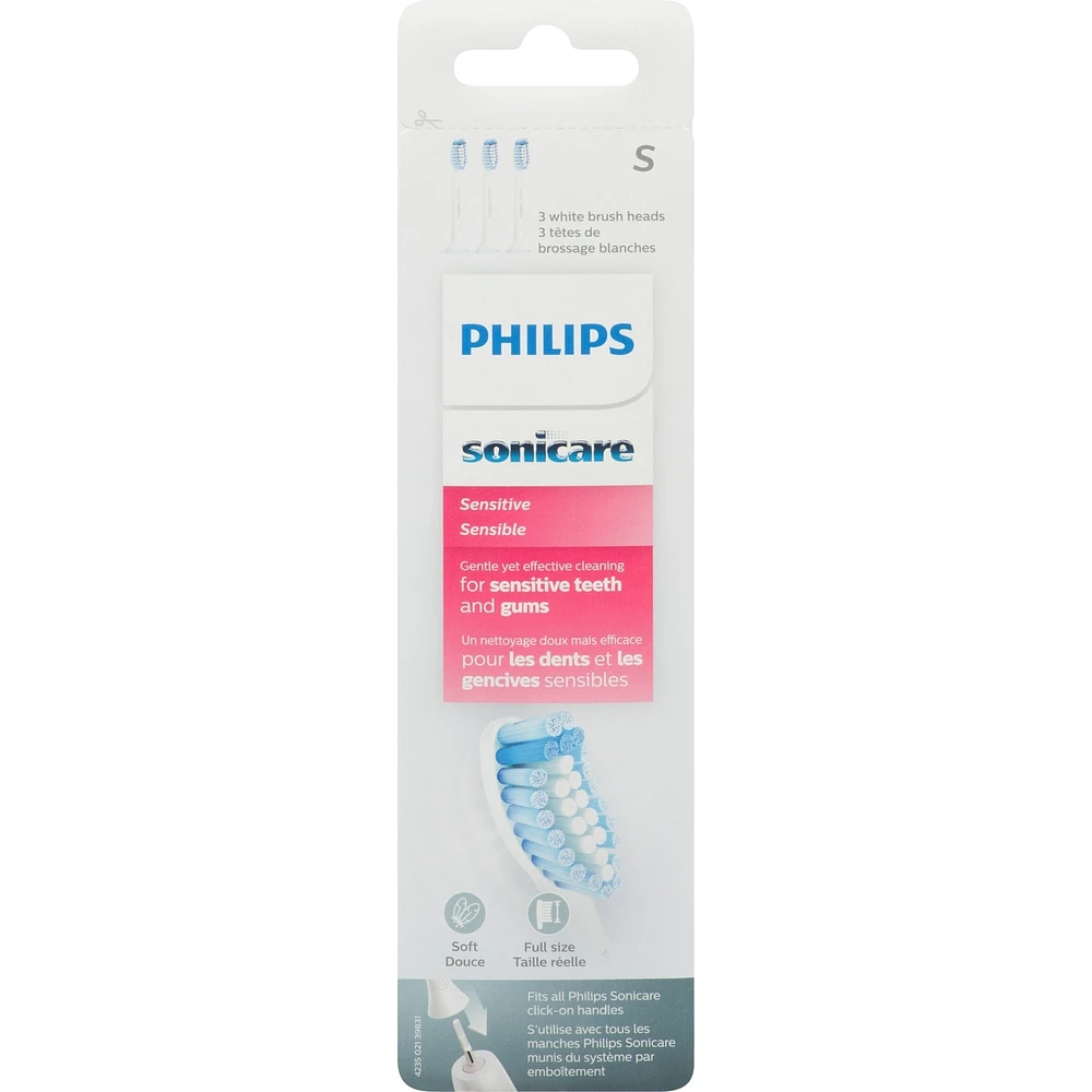 Sensitive Replacement Brush Heads, 3 Pack, HX6053/64