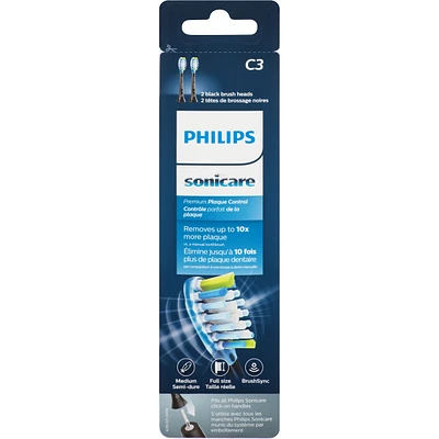 Premium Plaque Control RFID Replacement Brush Heads, 2 Pack