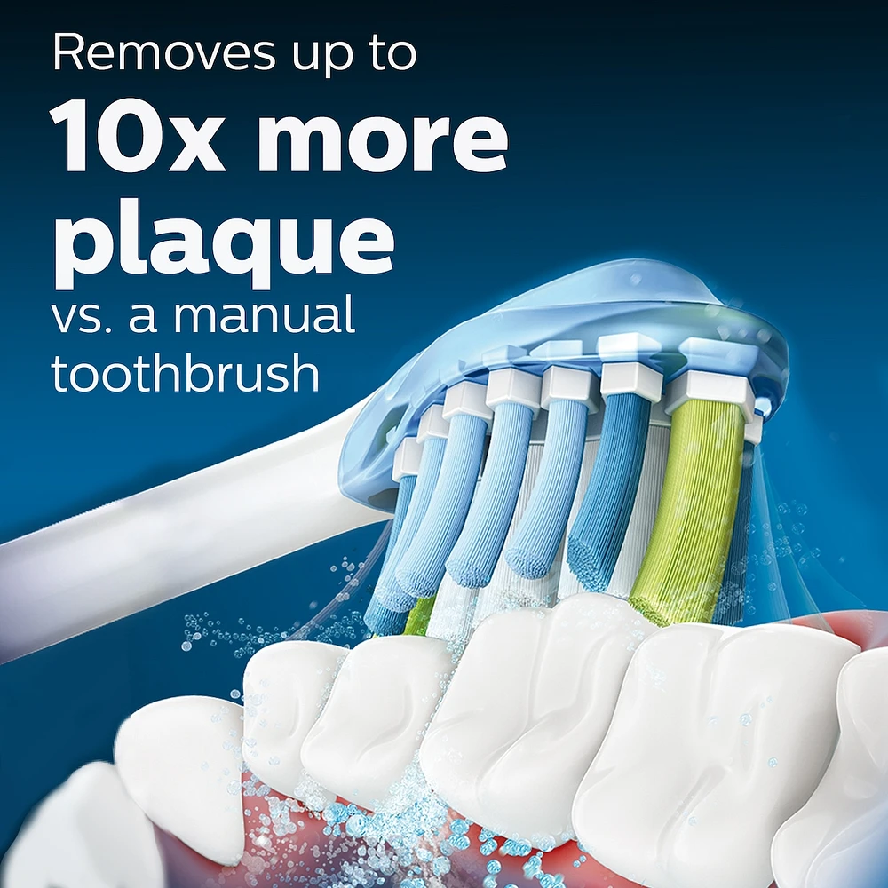 Têtes de brosse de rechange pour contrôle de la plaque Philips Sonicare Premium avec puce RFID, blanc, emballage de 2, HX9042/65