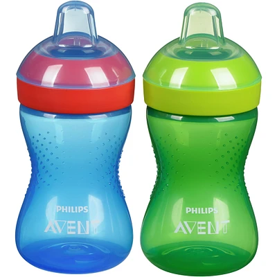 Avent My Grippy Spout Cup, 10oz, 2pk, Blue/Green, SCF801/21