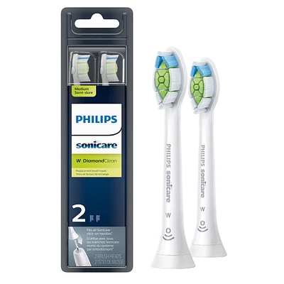 Têtes de brosse de rechange Philips Sonicare DiamondClean, blanc, emballage de 2, HX6062/92
