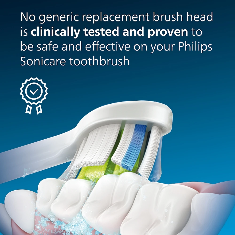 Têtes de brosse de rechange Philips Sonicare DiamondClean, blanc, emballage de 2, HX6062/92