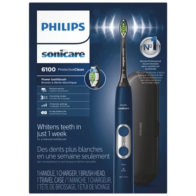 Brosse à dents électrique rechargeable Philips Sonicare ProtectiveClean 6100, bleu marine, HX6871/49