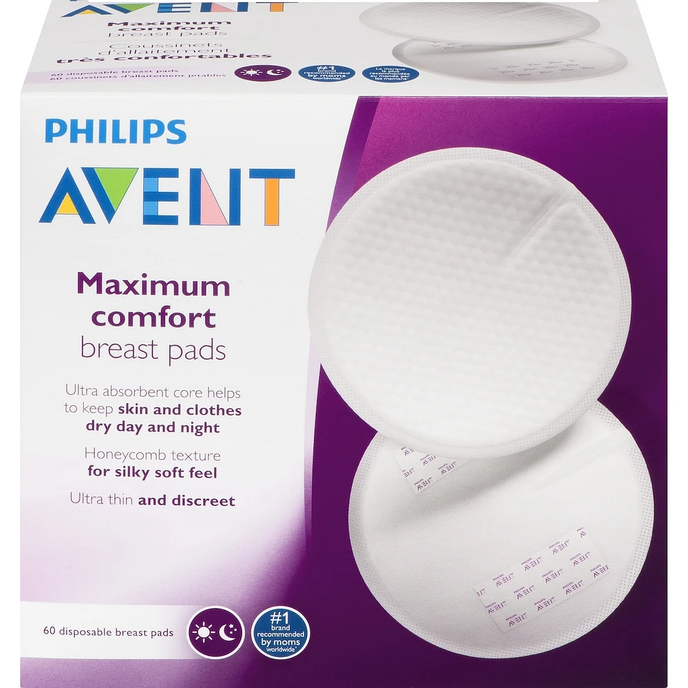 Avent Maximum Comfort Disposable Breast Pads, 60ct, SCF254/61