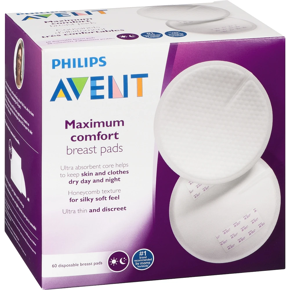 Avent Maximum Comfort Disposable Breast Pads, 60ct, SCF254/61