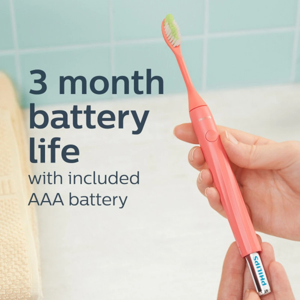 Philips One by Sonicare Battery Toothbrush, Pink, HY1100/06