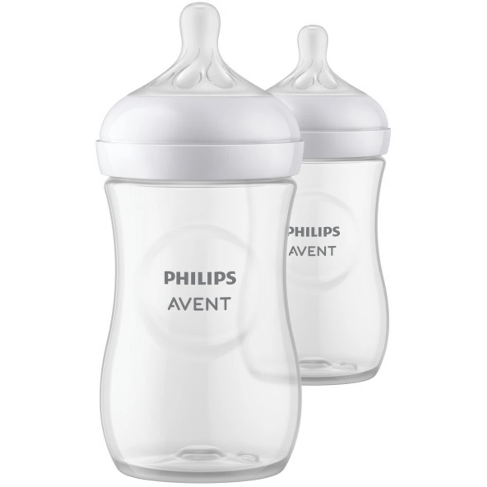 Natural Baby Bottle With Natural Response Nipple, Clear, 9oz, pack