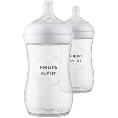Natural Baby Bottle With Natural Response Nipple, Clear, 9oz, pack