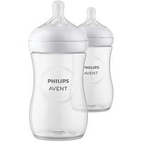 Natural Baby Bottle With Natural Response Nipple, Clear, 9oz, pack