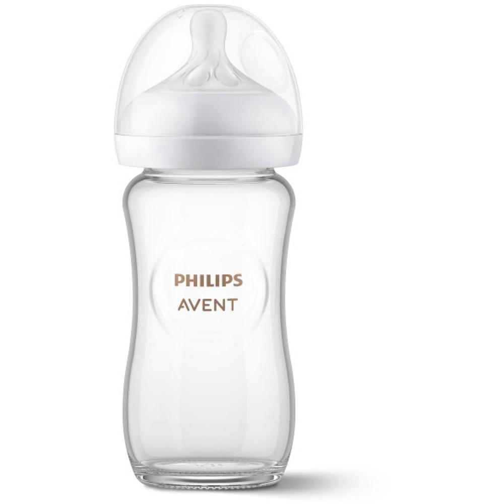 Glass Natural Baby Bottle With Natural Response Nipple, 8oz, 1 pack, SCY913/01